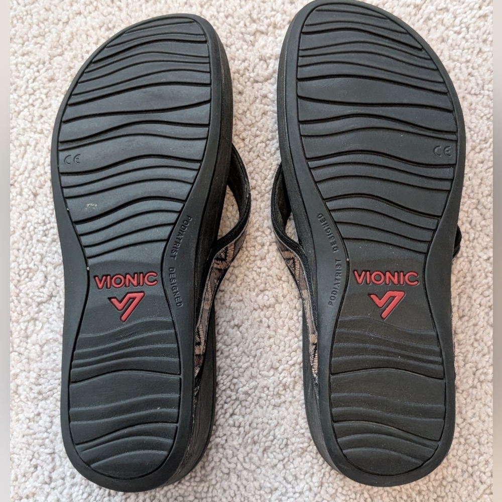 Vionic Women’s Size 9 High Tide Arch Sandal Flip Flop Black Orthopedic Classic - Picture 12 of 13